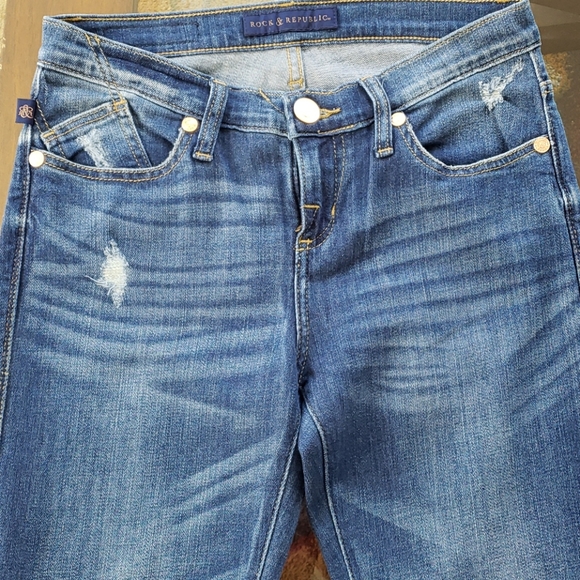 💙 ROCK & REPUBLIC BLUE JEANS PANTS SIZE 4 - Picture 2 of 14